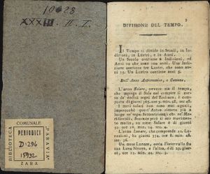 Almanacco di Zara, Godina: 1812