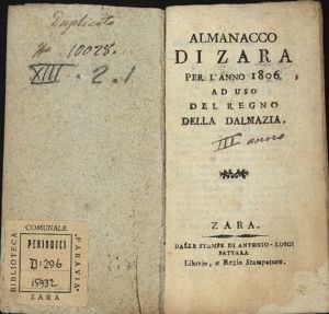Almanacco di Zara, Godina: 1806