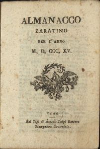 Almanacco Zaratino, Godina: 1815