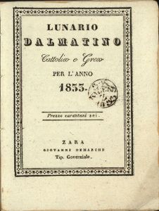 Lunario dalmatino, Godina: 1833