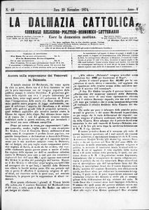 La Dalmazia cattolica, Godina: 1874, Vol.: 5