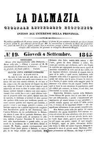 La Dalmazia, Godina: 1845, Vol.: 1