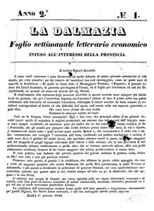 La Dalmazia, Godina: 1846, Vol.: 2