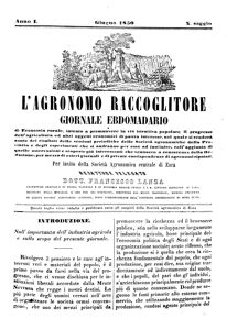L'Agronomo raccoglitore, Godina: 1850, Vol.: 1