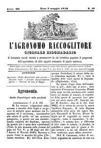 L'Agronomo raccoglitore, Godina: 1852, Vol.: 3