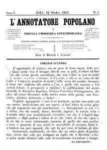 L'Annotatore popolano o cronaca umoristica contemporanea, Godina: 1867, Vol.: 1