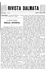Rivista Dalmata, Godina: 1859, Vol.: 1.