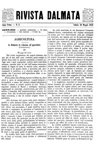 Rivista dalmata, Godina: 1859, Vol.: 1.