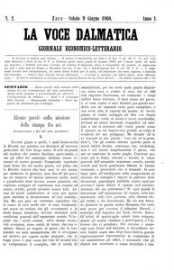 La Voce Dalmatica, Godina: 1860, Vol.: 1.