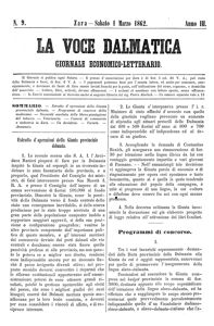 La Voce Dalmatica, Godina: 1862, Vol.: 3.