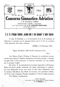 Bollettino ufficiale della Società ginnastica Zara, Godina: 1923