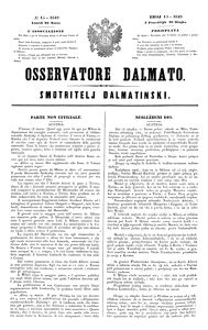 Osservatore dalmato, Godina: 1849, Vol.: 1.