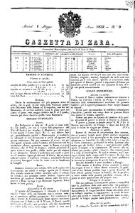 Gazzetta di Zara, Godina: 1832, Vol.: 1.