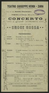 Concerto a grande orchestra : a beneficio della Croce rossa : domenica 14 febbraio 1915 a ore 8 pom.