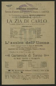 Giovedi 30 ottobre [1903] Serata d'onore dell'attore brillante Ernesto Treves : la Drammatica compagnia Renzi-Gabbrielli ... rappresentera ...
