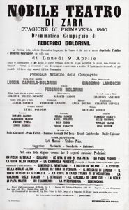 Drammatica compagnia di Federico Boldrini ... ha l'onore di far noto al pubblico ... che nella sera di lunedi 8. aprile apprira un abbonamento di 40 recite ...
